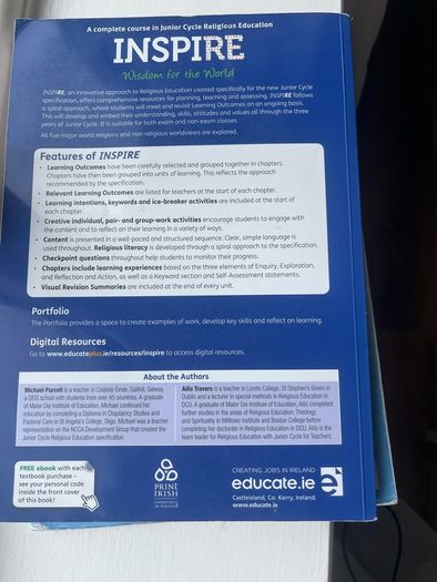 Inspire Junior Cycle Religion School book