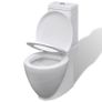 White Ceramic Toilet & Bidet Set Image 5
