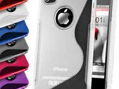 Wholesales Silicone Gel Case Cover For Apple iPhone 4/4S S-line Design Free Screen Protector