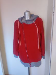 Miss Look red zipped hoodie size XL UK18 EU46 Postage included
