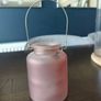 Pink Frosted Glass Tea light holder Image 2