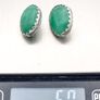 Vintage Sterling Silver Green Onyx Clip On Earings Image 9