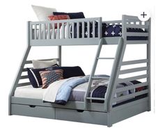 Triple bunk bed with storage drawers