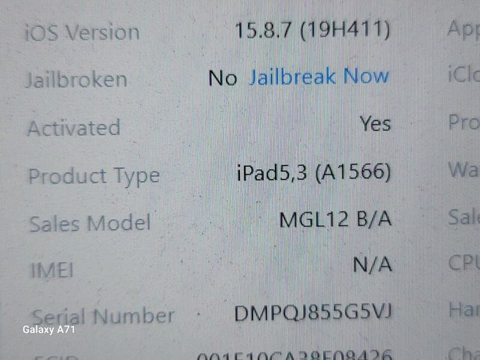 Apple Ipad Air 2nd Generation, 16GB, Space Gray, 94% Battery Life, No Activation Lock, but screen not displaying, and there is some damage to back top right corner, see pictures