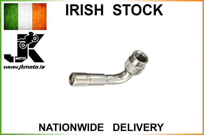 Silver 90 Degree Angle Air Tyre Valve Extension Adaptor For Motorcycle