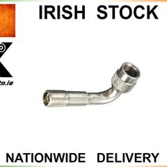 Silver 90 Degree Angle Air Tyre Valve Extension Adaptor For Motorcycle