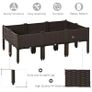 Set of 6 26L Garden Raised Bed Elevated Patio Flower Plant Planter Box PP Vegetables Planting Container, Brown Image 3