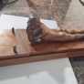 Art deco carved wooden card box with lady Image 3