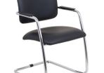 NEW Leather Look Mid Back Stackable Meeting/Conference Chair