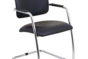 NEW Leather Look Mid Back Stackable Meeting/Conference Chair