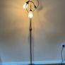 Modern Three Light Floor Lamp Brushed Steel Finish Image 2