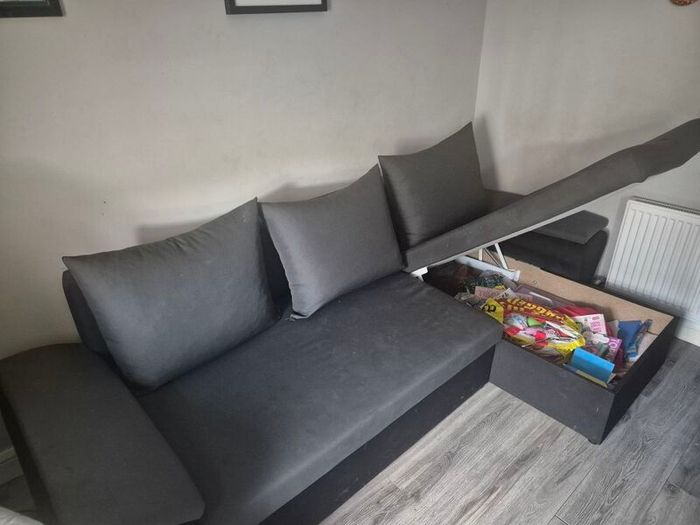 Sofabed with storage grey
