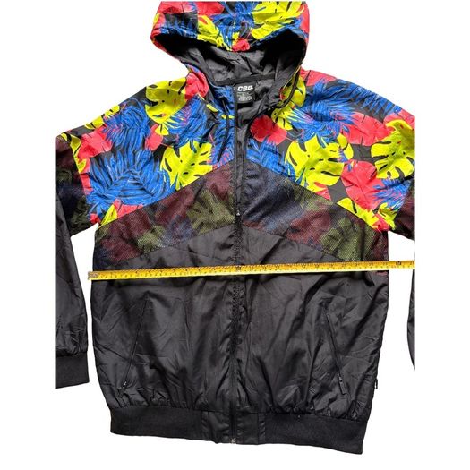 Truly Vintage CSG Tropical Floral Windbreaker Jacket Y2K Festival Streetwear XL