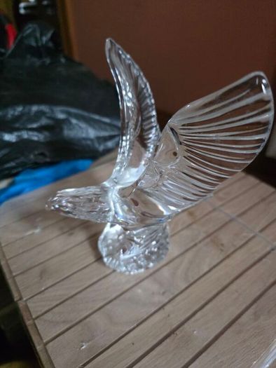 CRAZY CHEAP Waterford Crystal Eagle & Waterford Crystal Tralee Bowl & Bronze Metal Art Nouveau period Vintage Large Candelabra - early 1900's