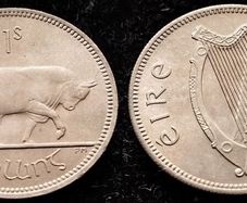 [#137] - Ireland 1968 | 1 Shilling | 1s | Bull | KM.14a | MS