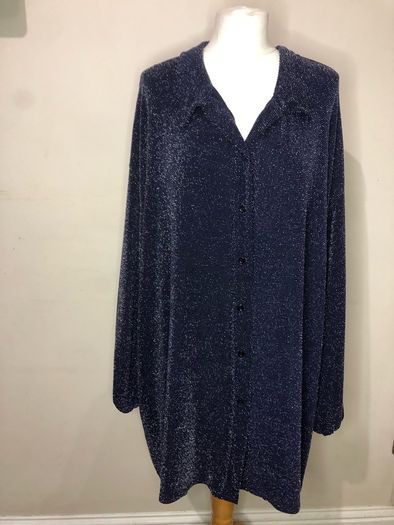 Boohoo navy sparkly blouse (size 26)