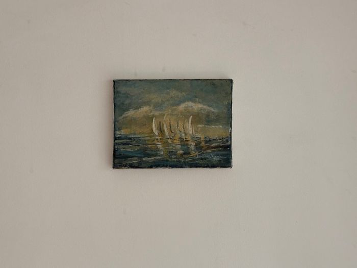 Original Bernie Keogh Oil Painting.  Galway Bay with White Sails (Small).