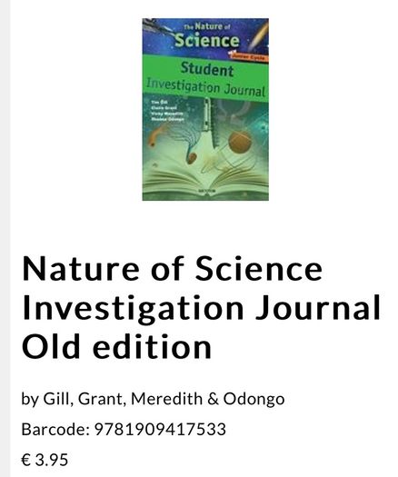 Nature of science -investigation journal