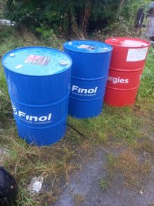 Steel oil barrels