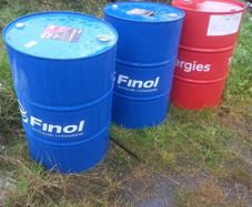 Steel oil barrels