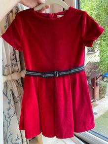 Jacadi Red Velvet Dress Size 4 Years Christmas