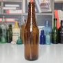 108 - Vintage Antique Brown Glass Embossed Letters Bottle Saorstat Eireann Irish Free State 1922 - 1937 Image 2
