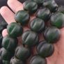 Antique African Melon Shape Green Glass Beads Necklace 20 inches Long Strands Image 3