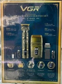 New VGR hair trimmer and groomer metal blade long battery