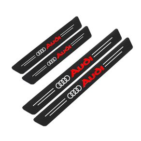 4Pcs Car Door Sill Scuff Plate Decor Carbon Fiber Stickers For Audi A1 A2 A3 A4 A5 A6 A7 A8 Q1 Q2 Q3 Q4 Q5 Q6 Q7 Q8 TT S5 B8