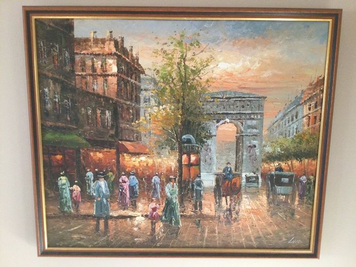 Art - Oil on Canvas- ( Parisian Scene) ( Reduced)