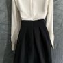 NWT Karen Millen Pintuck Detail Contrast A-Line Dress in Black/Cream Image 8