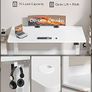 Electric Standing Desk 120x60cm Sit Stand Table Height Adjustable with Backpack Hook and Memory Smart Pannel, Home Office, White Image 6