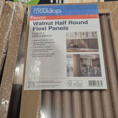 Panelling - 1x 2.4m half round flexi panel, walnut from Woodies