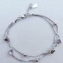 Vintage Sterling Silver 925 Cute Double Heart Charm Bracelet 4,30g Image 5