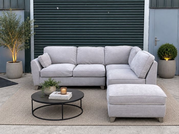 Grey L shaped corner sofa