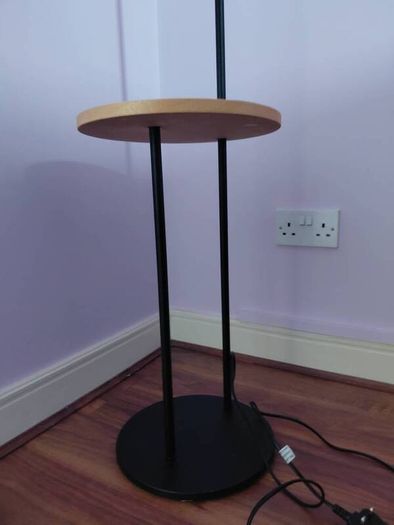 Tall floor lamp with built in table