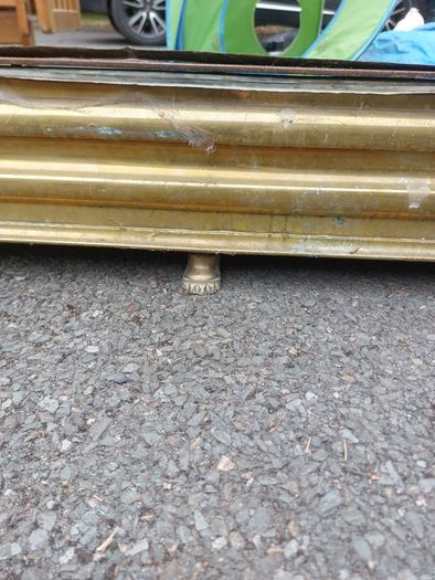 Antique brass fireplace fender