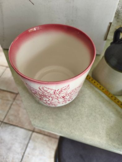 Antique Pink Ironstone staffordshire england plant holder.