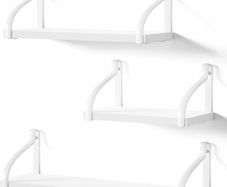 Rustic Shelves, Decorative Wall Shelf Set of 3, Floating Shelves for Bathroom, Bedroom, Living Room,Kitchen, Office and More, White