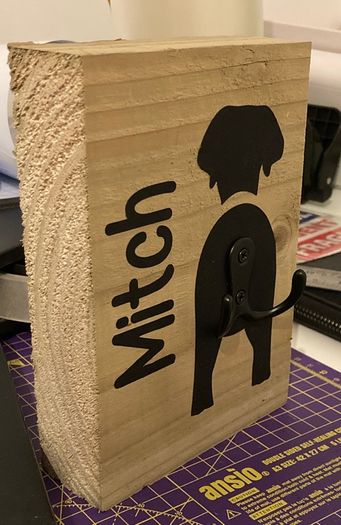 Personalised wooden dog lead holder