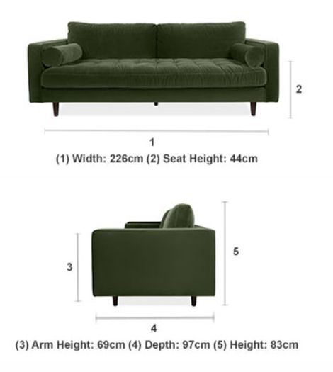 Velvet 3 Seater Couch - Good Condition