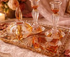 Vintage 1930s Art Deco Amber-Clear Glass