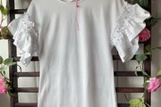 top savida x small white top with frill detail