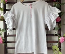 top savida x small white top with frill detail