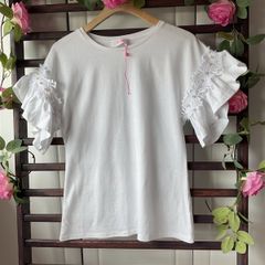 top savida x small white top with frill detail