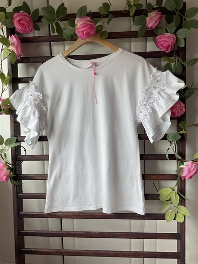 top savida x small white top with frill detail