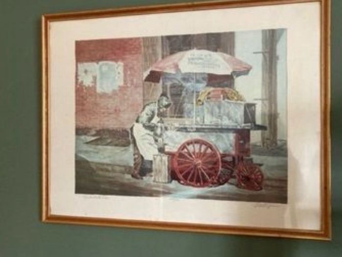 Framed lithograph