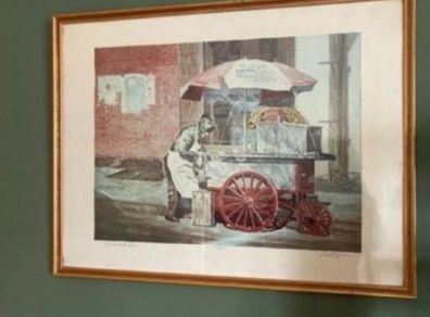 Framed lithograph