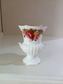 Vintage Small Urn, 10 cm "Cottage Rose", Fine Bone China