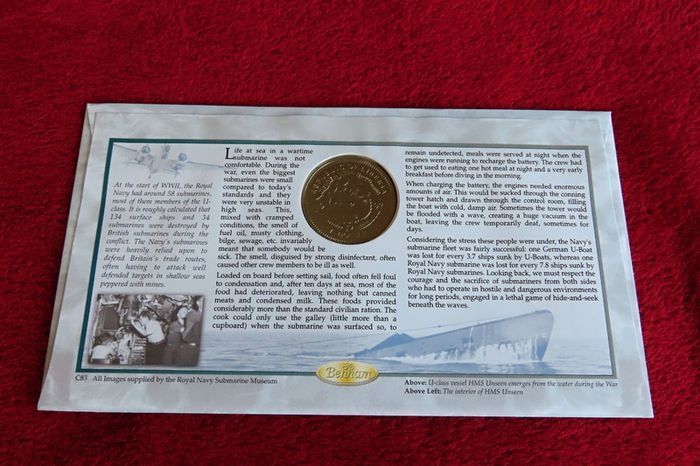 Submarines at War Royal navy first day coin stamp cover 1997 WWII Dollar